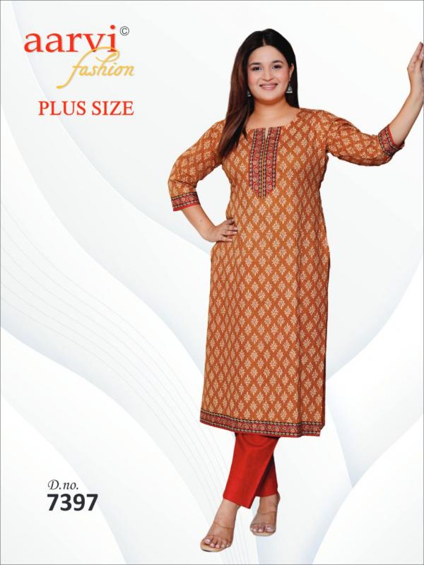 Aarvi Plus Size Vol-4 – Straight Kurtis